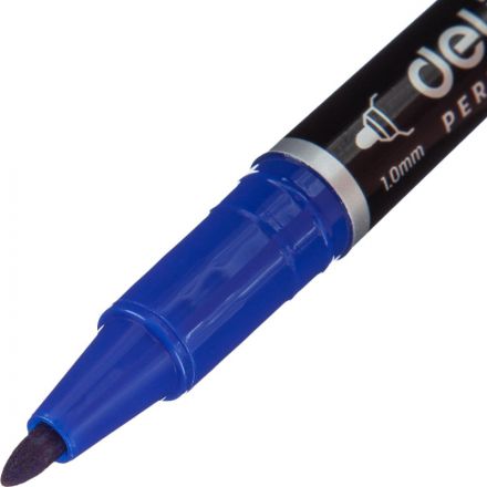Маркер перманентный двусторонний Deli Think 0,5/1 мм синий EU211-BL Маркер перманентный двусторонний Deli Think 0,5/1 мм синий EU211-BL