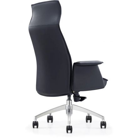 Кресло ЮФК Комус Мебель Easy Chair 503, экокожа, черный, алюминий Кресло ЮФК Комус Мебель Easy Chair 503, экокожа, черный, алюминий