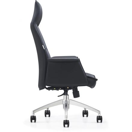 Кресло ЮФК Комус Мебель Easy Chair 503, экокожа, черный, алюминий Кресло ЮФК Комус Мебель Easy Chair 503, экокожа, черный, алюминий