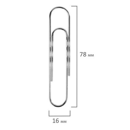 Скрепки большие 78 мм, STAFF, оцинкованные, гофрированные, 50 шт., в картонной коробке, 270449 Скрепки большие 78 мм, STAFF, оцинкованные, гофрированные, 50 шт., в картонной коробке, 270449