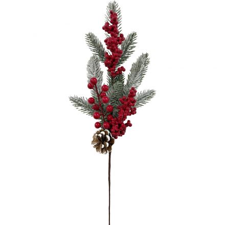 Ветка Еловая (полиэт., пенополист.) с шишкой, 5x17x58см, 97723