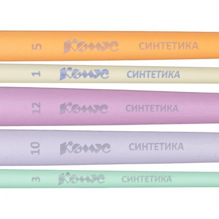 Набор кистей Комус Класс Kitty stickers синт,кр(№1,3,5)пл(№10,12),5шт,европ