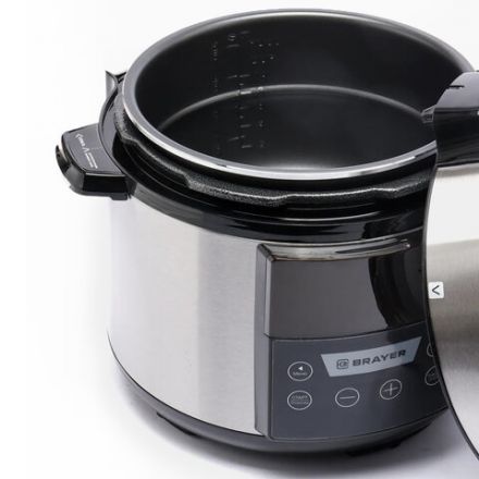 Мультиварка-скороварка BRAYER BR2400, 900 Вт, 5 л, 12 программ, серебро Мультиварка-скороварка BRAYER BR2400, 900 Вт, 5 л, 12 программ, серебро