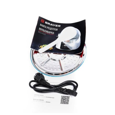 Мультиварка-скороварка BRAYER BR2400, 900 Вт, 5 л, 12 программ, серебро Мультиварка-скороварка BRAYER BR2400, 900 Вт, 5 л, 12 программ, серебро