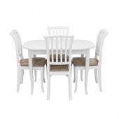 Набор мебели для кухни Leset Аризона 1Р + Остин, Белый, Flora, Ткань Жаккард