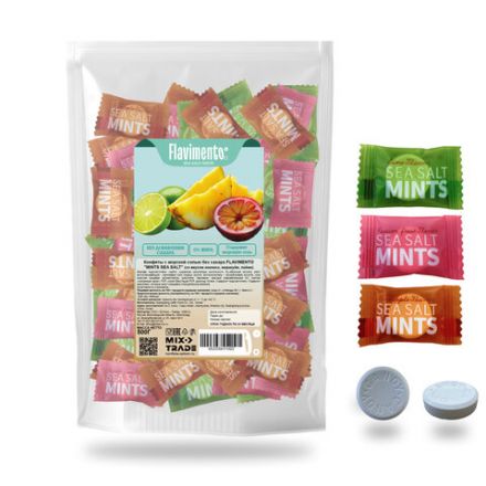 Конфеты с морской солью FLAVIMENTO "Mints sea salt", ассорти вкусов, БЕЗ САХАРА, 500 г, УТ-00002826
