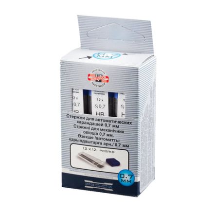 Грифели запасные 0,7 мм, HB, KOH-I-NOOR, КОМПЛЕКТ 12 шт., 4162/HB, 41620HB007PKRU Грифели запасные 0,7 мм, HB, KOH-I-NOOR, КОМПЛЕКТ 12 шт., 4162/HB, 41620HB007PKRU