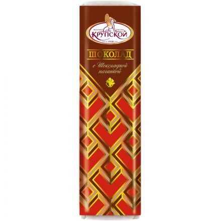 Шоколадный батончик ф-ка им. Крупской с шоколадной начинкой 47гx20шт/уп