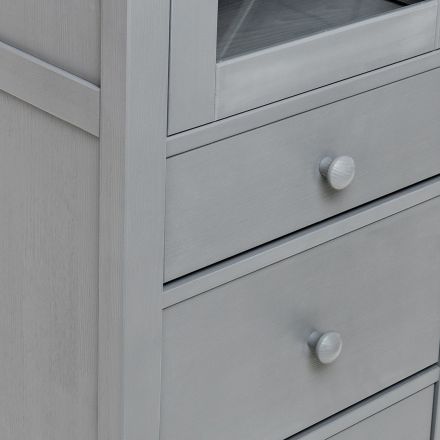 Leset Шкаф-витрина Мира (Шкаф для посуды 13), Серый Leset Шкаф-витрина Мира (Шкаф для посуды 13), Серый