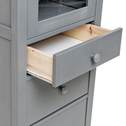 Leset Шкаф-витрина Мира (Шкаф для посуды 13), Серый Leset Шкаф-витрина Мира (Шкаф для посуды 13), Серый