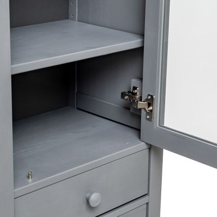 Leset Шкаф-витрина Мира (Шкаф для посуды 13), Серый Leset Шкаф-витрина Мира (Шкаф для посуды 13), Серый