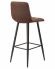 Стул барный DOBRIN NICOLE, черные матовые ножки, коричневая микрофибра (PK-03) Стул барный DOBRIN NICOLE, черные матовые ножки, коричневая микрофибра (PK-03)