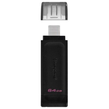Флеш-диск 64 GB KINGSTON DataTraveler 70, разъем Type-C 3.2, черный, DT70/64GB