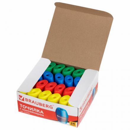 Точилка BRAUBERG "Diamond", с контейнером, овальная, в дисплее, ассорти, 222491 Точилка BRAUBERG "Diamond", с контейнером, овальная, в дисплее, ассорти, 222491