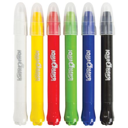 Краски для грима (аквагрим) ЮНЛАНДИЯ, НАБОР 6 цветов, яркие цвета, для лица и тела, смываются водой, 191307