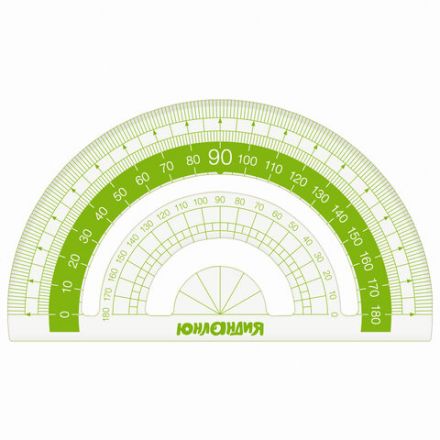 Набор чертежный ЮНЛАНДИЯ "ГЕОМЕТРИЯ" (линейка 18 см, 2 треугольника, транспортир), зеленая шкала, 210740 Набор чертежный ЮНЛАНДИЯ "ГЕОМЕТРИЯ" (линейка 18 см, 2 треугольника, транспортир), зеленая шкала, 210740