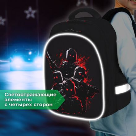 Ранец BRAUBERG KIDS STANDARD, 2 отделения, Terrible fighters, 36х28х14 см, 273146