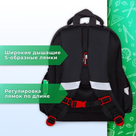 Ранец BRAUBERG KIDS STANDARD, 2 отделения, Terrible fighters, 36х28х14 см, 273146