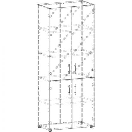 Шкаф YALTA со стекл. LT-ST 1.2 снежная патина В2012