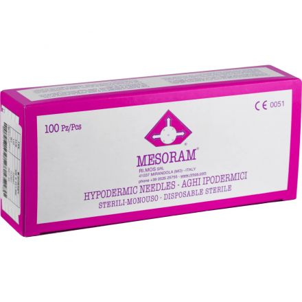 Игла для мезотерапии 32 G (0,23x12мм) MESORAM, 100 шт. в уп Игла для мезотерапии 32 G (0,23x12мм) MESORAM, 100 шт. в уп