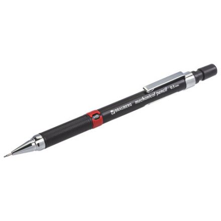 Карандаш механический 0,5 мм, BRAUBERG "Ring", ластик, корпус черный, детали ассорти, 181418 Карандаш механический 0,5 мм, BRAUBERG "Ring", ластик, корпус черный, детали ассорти, 181418