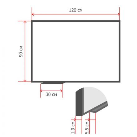 Доска магнитно-маркерная 1-элементная 90х120 (Мет.Проф., Стапь) Ф-90