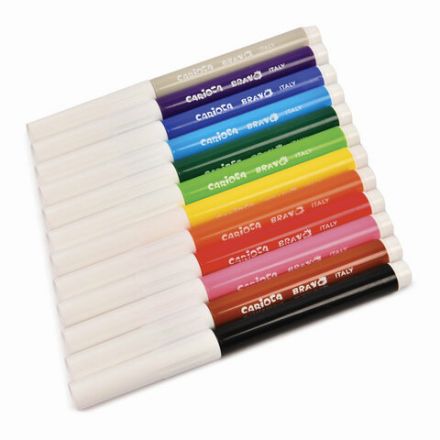Фломастеры утолщенные CARIOCA (Италия) "Bravo", 12 цветов, суперсмываемые, 42755 Фломастеры утолщенные CARIOCA (Италия) "Bravo", 12 цветов, суперсмываемые, 42755