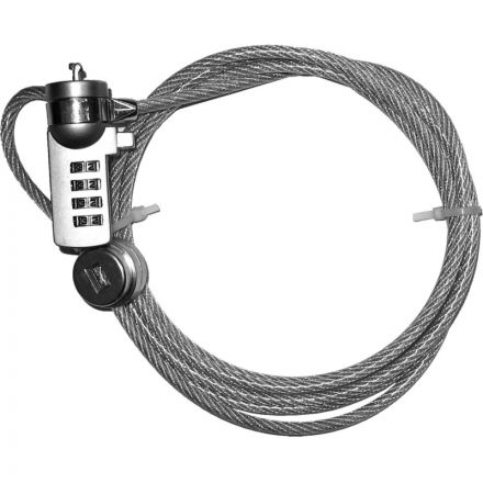 Тросик с замком для ноутбуков, код/замок, Continent, сер, NCL-102 Тросик с замком для ноутбуков, код/замок, Continent, сер, NCL-102