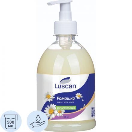 Крем-мыло жидкое LUSCAN Ромашка 500мл с дозатором Крем-мыло жидкое LUSCAN Ромашка 500мл с дозатором