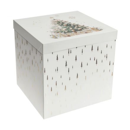 Коробка складная подарочная MESHU "Новый год", (28*28*28см), отд фольгой