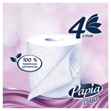 Бумага туалетная быт., спайка 8 шт., 4-слойная (8х16,5м), PAPIA DELUXE, аромат Dolce Vita, 5080749 Бумага туалетная быт., спайка 8 шт., 4-слойная (8х16,5м), PAPIA DELUXE, аромат Dolce Vita, 5080749