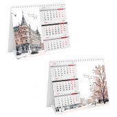 Календарь-домик настольный, 190*170 мм BG "Mono Premium. Города", на гребне, 2026г.