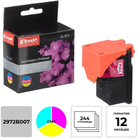 Картридж струйный Комус CL-511 (2972B007) цв. для МР240/250/260/270/490/230