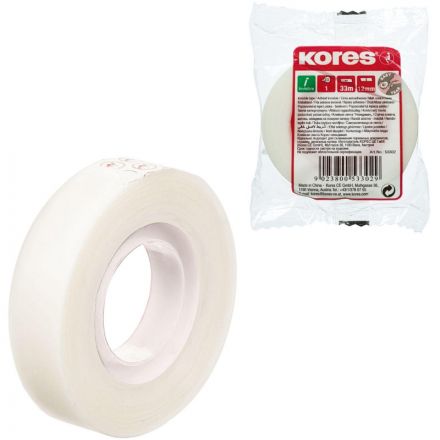 Клейкая лента канцелярская Kores Invisible невидимая матовая 12 мм х 33 м