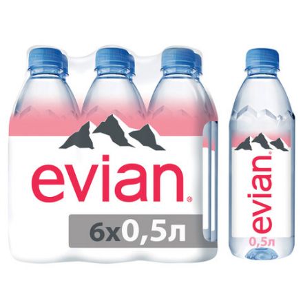 Вода негазированная минеральная EVIAN 0,5 л, 13861