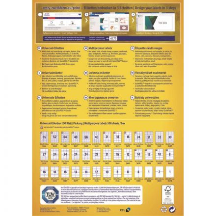 Этикетки самоклеящиеся 3659 универсал. 97х42.3мм,IJ+L+K+CL,1200шт/уп