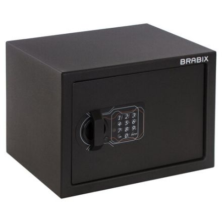 Сейф мебельный BRABIX "SF-230EL", 230х310х250 мм, электронный замок, черный, 291147, S103BR211614 Сейф мебельный BRABIX "SF-230EL", 230х310х250 мм, электронный замок, черный, 291147, S103BR211614