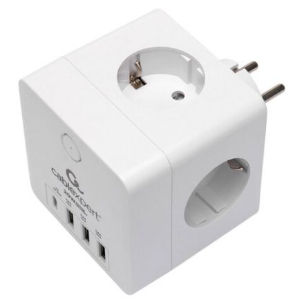 Сетевой фильтр CABLEXPERT Cube, 4 розетки, 16 А, 1 x Type-C PD, 3 х USB, белый, CUBE-4-СU3-W Сетевой фильтр CABLEXPERT Cube, 4 розетки, 16 А, 1 x Type-C PD, 3 х USB, белый, CUBE-4-СU3-W