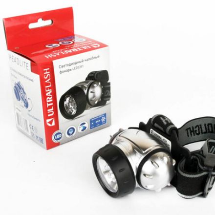 Фонарь налобный ULTRAFLASH 7хLED, 3 режима, питание 3хААА (не в комплекте), LED5351 Фонарь налобный ULTRAFLASH 7хLED, 3 режима, питание 3хААА (не в комплекте), LED5351