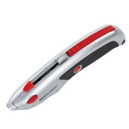 Нож универсальный мощный BRAUBERG "Professional", 6 лезвий в комплекте, фиксатор, металл, 235404 Нож универсальный мощный BRAUBERG "Professional", 6 лезвий в комплекте, фиксатор, металл, 235404