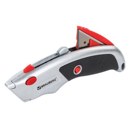 Нож универсальный мощный BRAUBERG "Professional", 6 лезвий в комплекте, фиксатор, металл, 235404 Нож универсальный мощный BRAUBERG "Professional", 6 лезвий в комплекте, фиксатор, металл, 235404