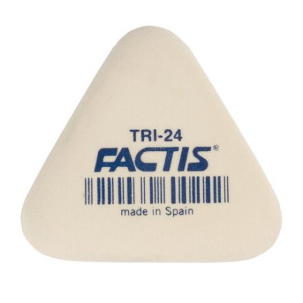Ластик FACTIS (Испания) TRI 24, 51х46х12 мм, белый, треугольный, мягкий, PMFTRI24 Ластик FACTIS (Испания) TRI 24, 51х46х12 мм, белый, треугольный, мягкий, PMFTRI24