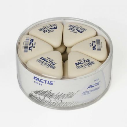 Ластик FACTIS (Испания) TRI 24, 51х46х12 мм, белый, треугольный, мягкий, PMFTRI24 Ластик FACTIS (Испания) TRI 24, 51х46х12 мм, белый, треугольный, мягкий, PMFTRI24