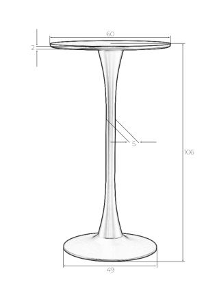 Стол барный MIA BAR, белая столешница, белое основание Стол барный MIA BAR, белая столешница, белое основание