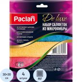 Салфетки хозяйственные Paclan Practi микрофибра 30x30 см 4 штуки в упаковке