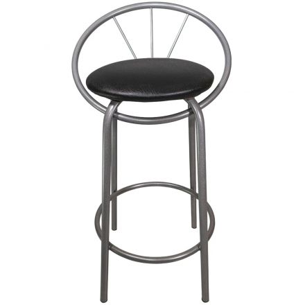 Стул полубарный MKM_Дельта черный полим/хром