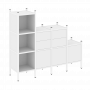 Loft Прямой стеллаж наборный VR.L-17 Белый бриллиант/Белый металл 1278*446*1458