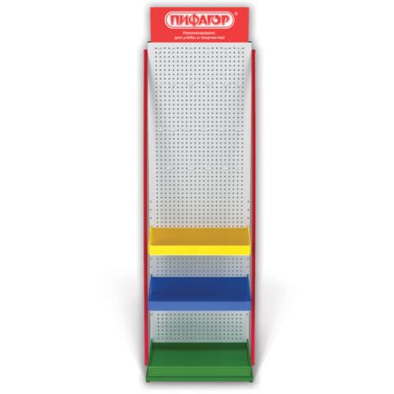 Стойка для размещения товара напольная ПИФАГОР, 2050x600x500 мм, 25 крючков, 3 полки, металл, 504878 Стойка для размещения товара напольная ПИФАГОР, 2050x600x500 мм, 25 крючков, 3 полки, металл, 504878
