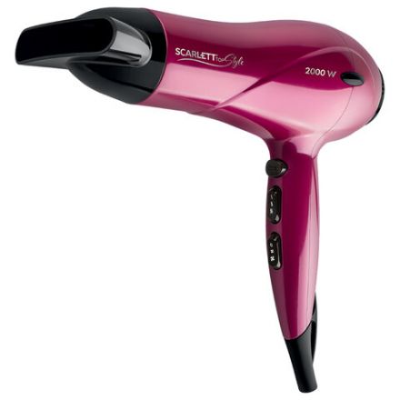 Фен SCARLETT SC-HD70I67, мощность 2000 Вт, 2 скорости, 3 температурных режима, ионизация, холодный воздух, розовый Фен SCARLETT SC-HD70I67, мощность 2000 Вт, 2 скорости, 3 температурных режима, ионизация, холодный воздух, розовый