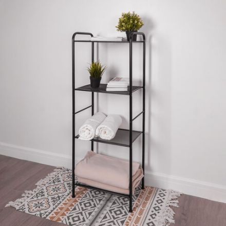 Стеллаж на металлокаркасе "Валенсия-14", 455х300х1205 мм, 4 полки, черный, СТВ14 Ч Стеллаж на металлокаркасе "Валенсия-14", 455х300х1205 мм, 4 полки, черный, СТВ14 Ч